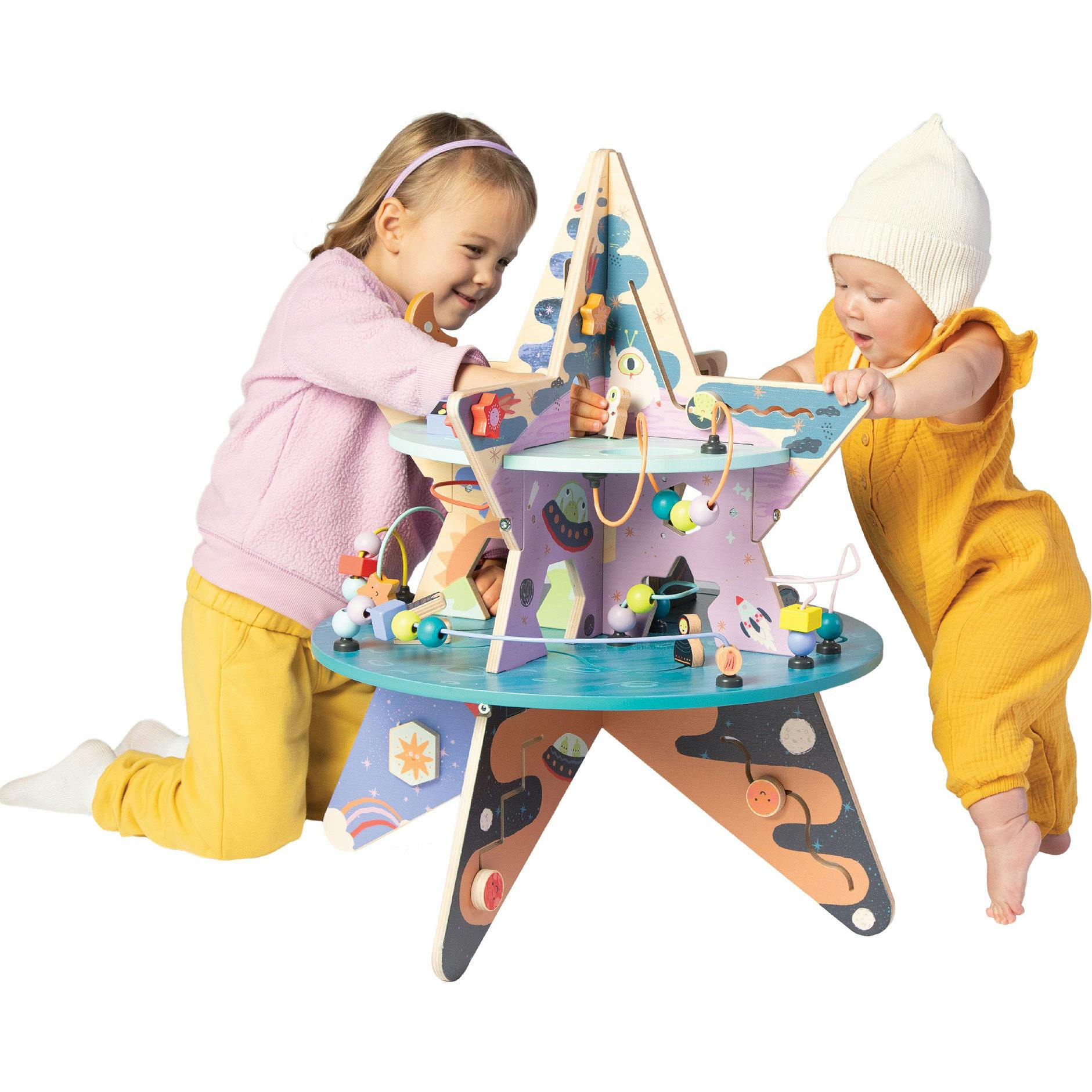 Celestial Star Explorer Wooden Toddler Activity Center