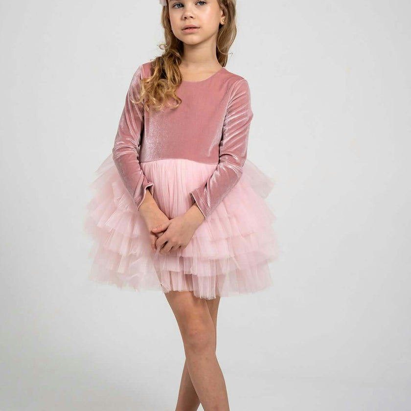 Pink Velvet Tutu Dress