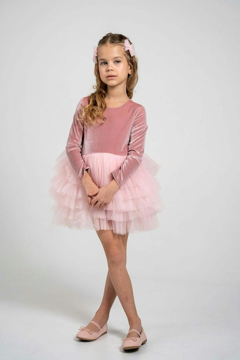 Pink Velvet Tutu Dress