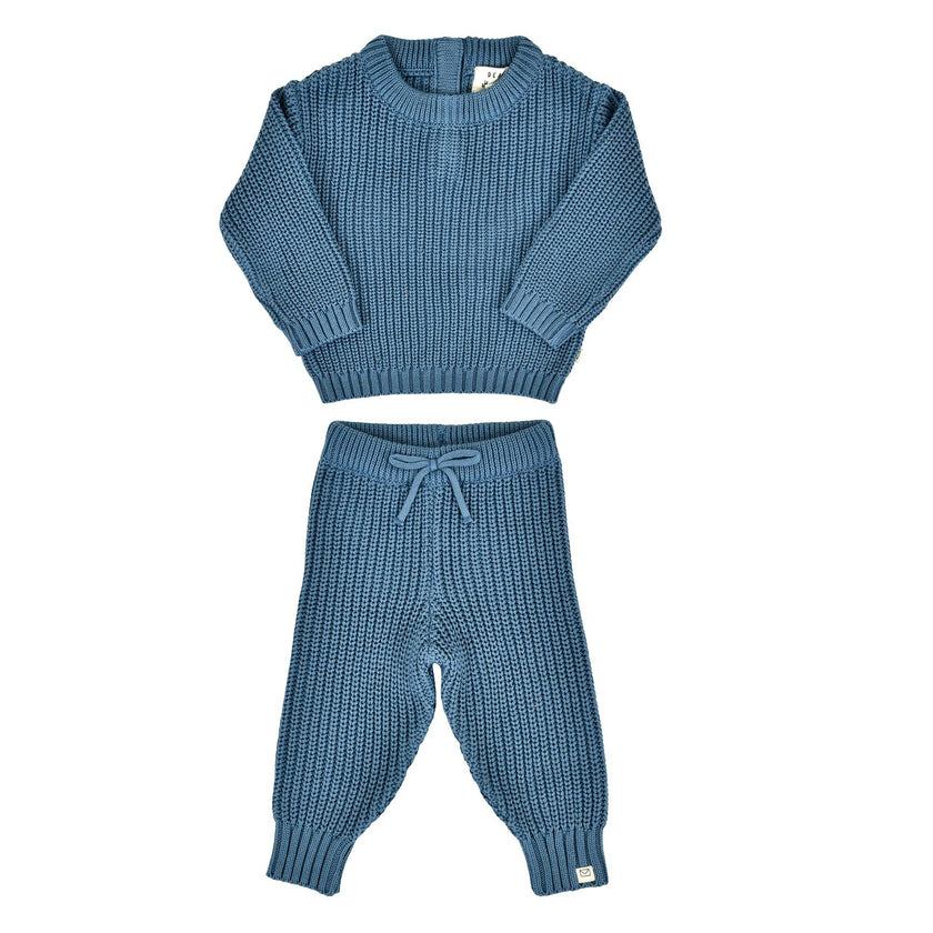 Hunter Chunky Knit Set in Bluestone