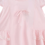Pink Lace Bow Short Set