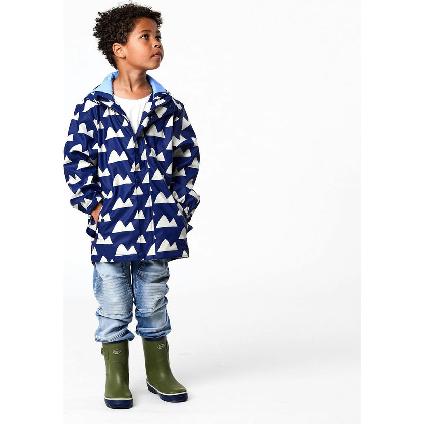 Navy Peak to Peak Recyclced Waterproof Raincoat