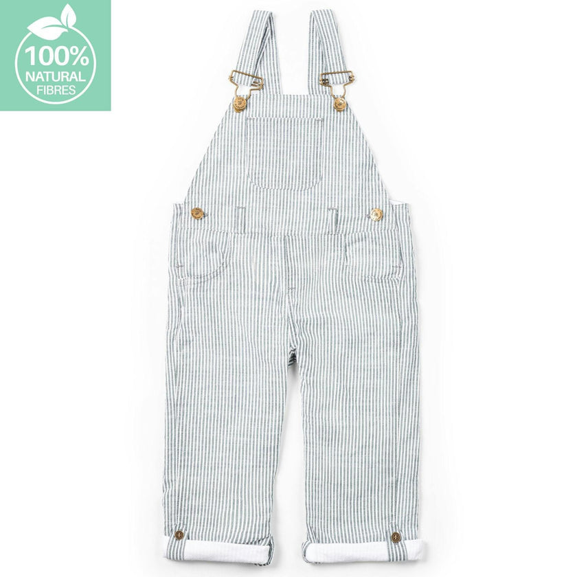 Forest Green Seersucker Overalls