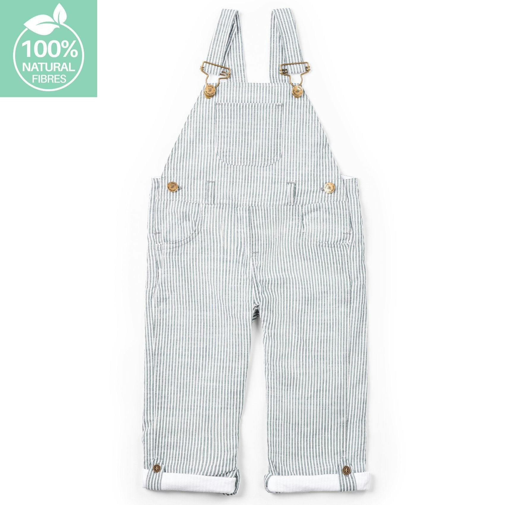 Forest Green Seersucker Overalls