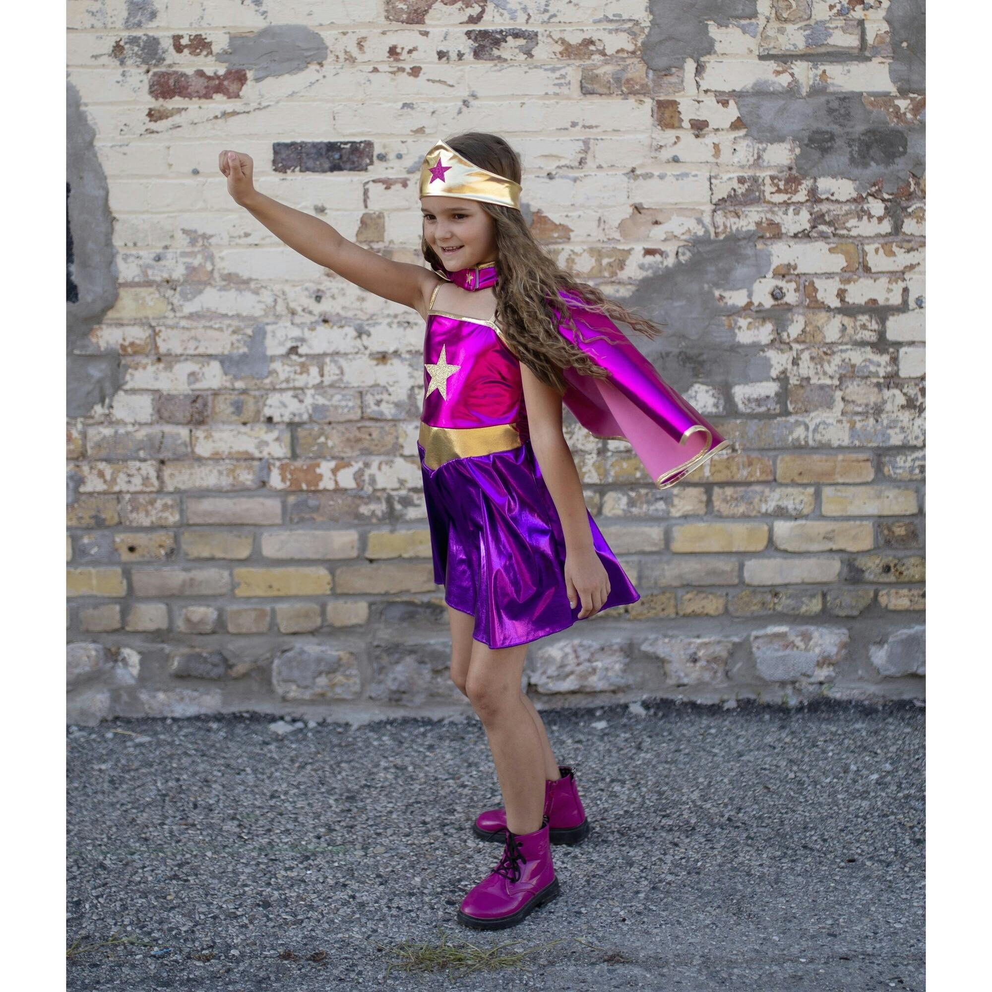 Superhero Star Dress, Cape & Headpiece