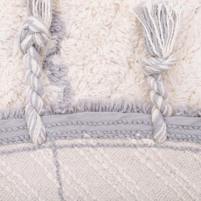Come Braided Tassel Round Rug