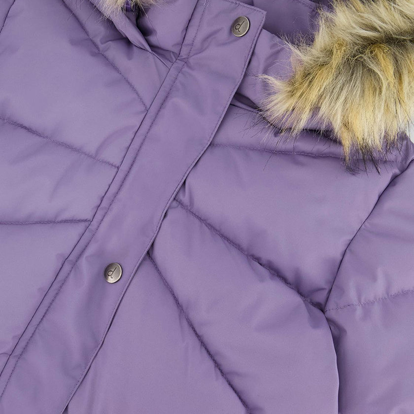 Long Winter Puffer Coat Violet