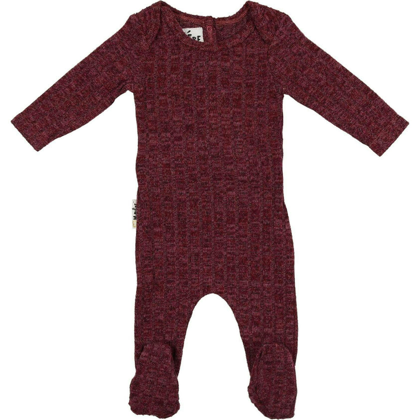Marled Ribbed Knit Footie