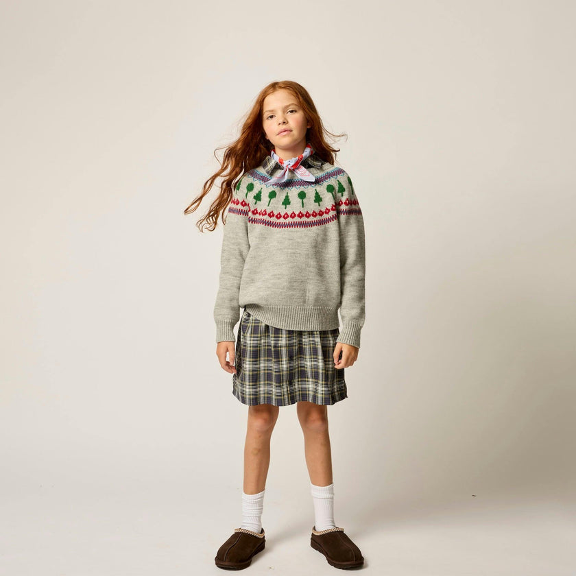 Recess Fair Isle Sweater in Heather Grey