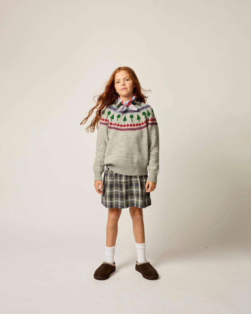 Recess Fair Isle Sweater in Heather Grey