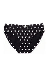 Girls Underwear 3 Piece Set - Black & White Hearts & 2 Solid Black