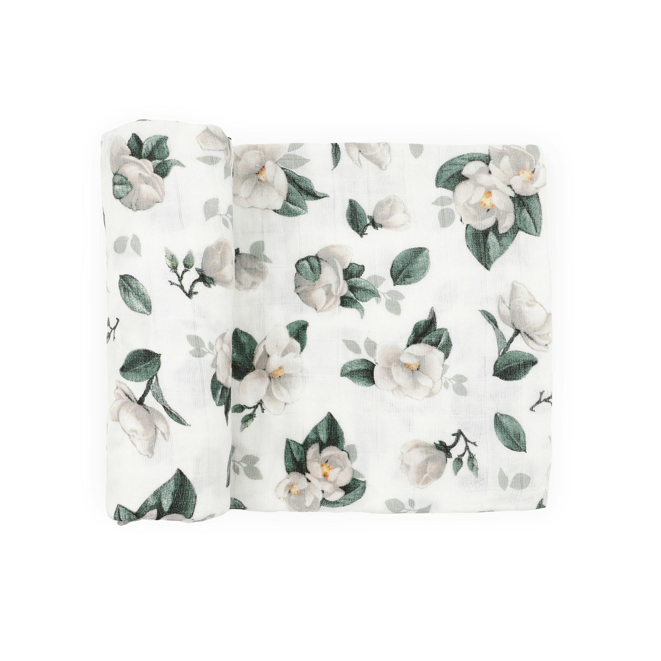 Organic Cotton Muslin Swaddle Blanket - Magnolia