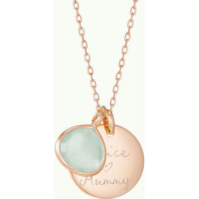 Personalized Gemstone Necklace, Rose Gold Plated