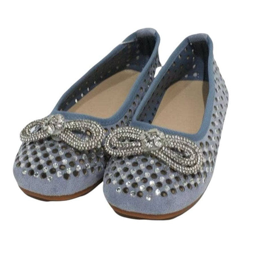 Blue Sparkle Bow Ballet Flat