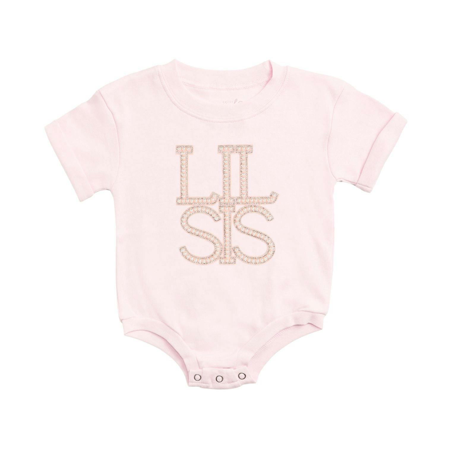 Lil Sis Pearl Patch Short Sleeve Romper - Ballet