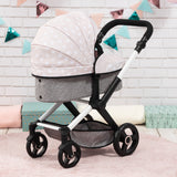 Bayer Design Dolls: Pram Xeo - Gray & White Stars