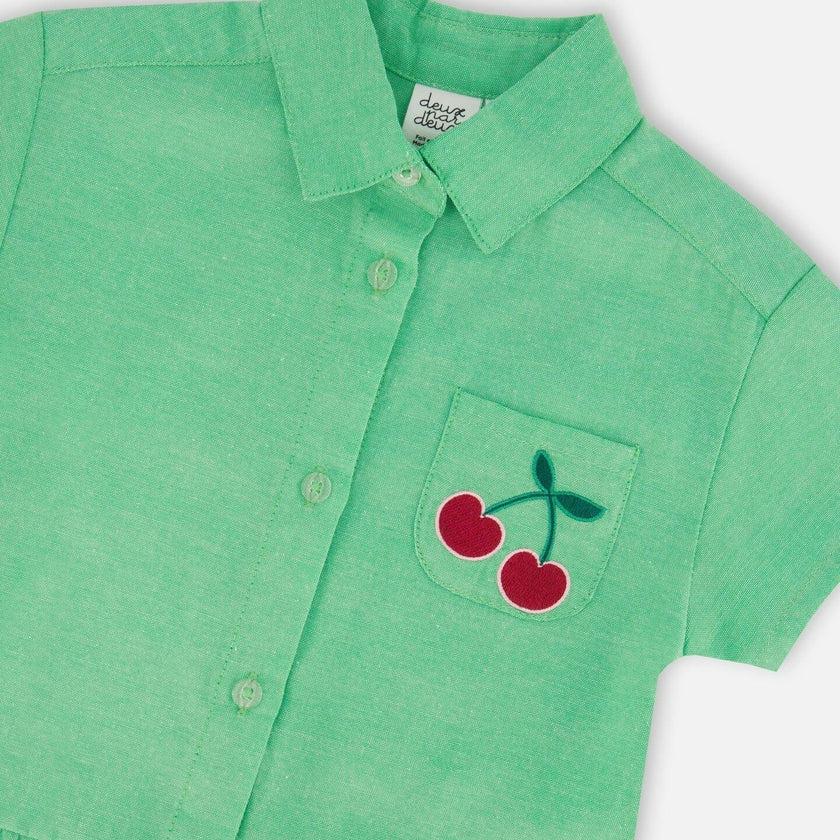 Cotton Shirt Dress With Embroidery