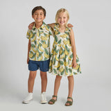 Girls Via Dress - Banana Leaves