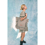 women's vichy frilled dress - foggy brown