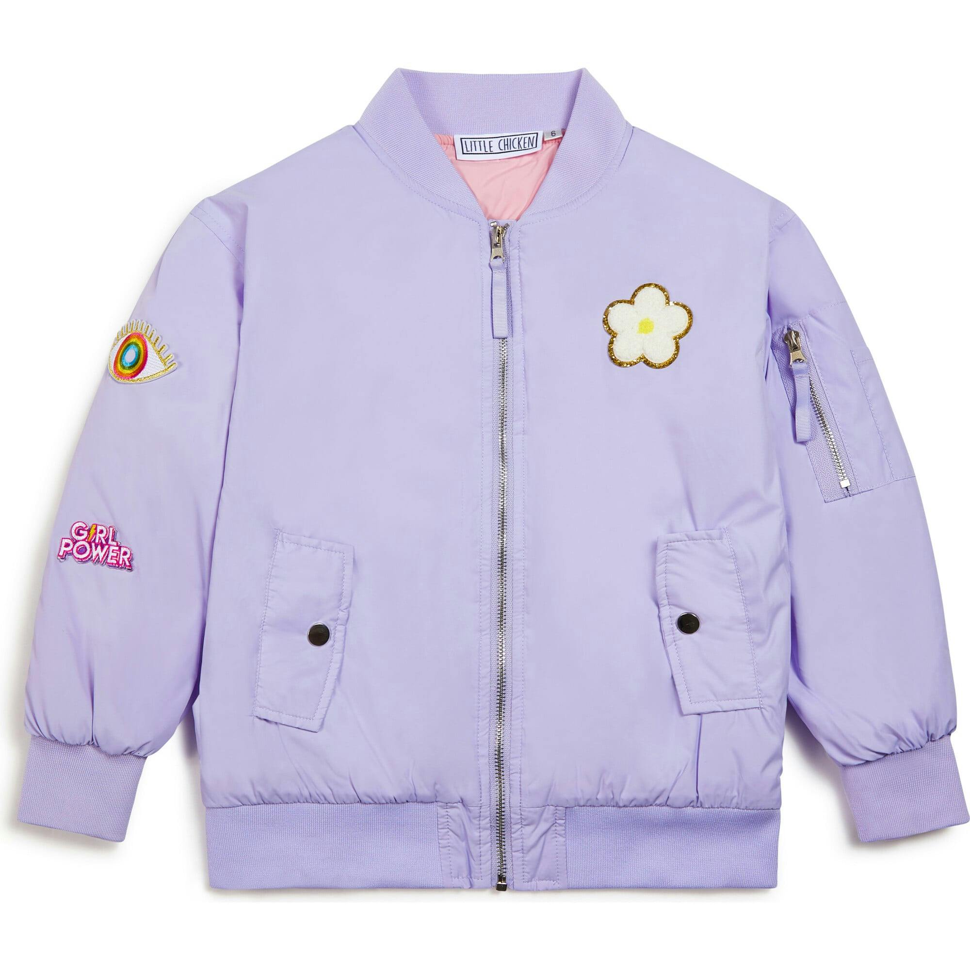 Patched Nylon Bomber Jacket