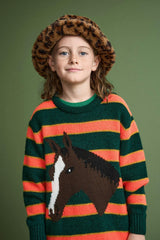 HORSE KNITTED JERSEY GREEN