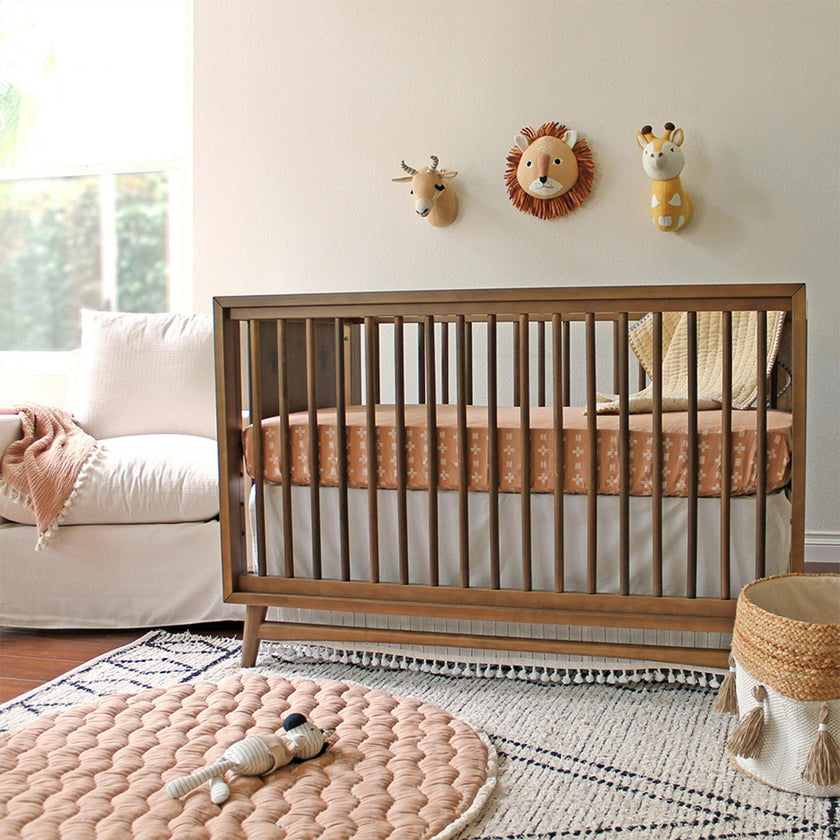 Kendi Copper Dash Cotton Fitted Crib Sheet