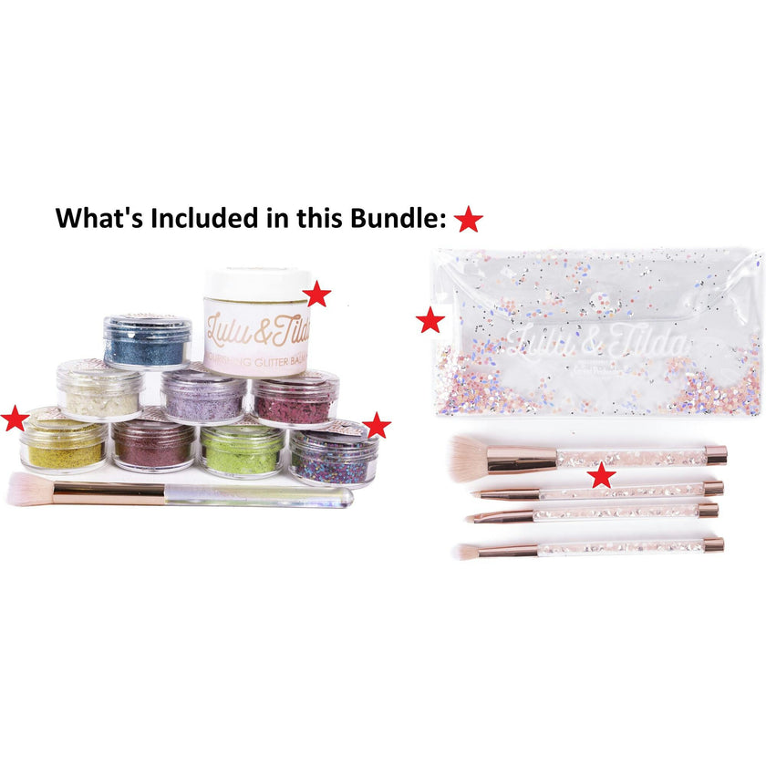 Just Dance & Sunshine and Stardust Nourishing Eco Glitter Bundle with Brush Set