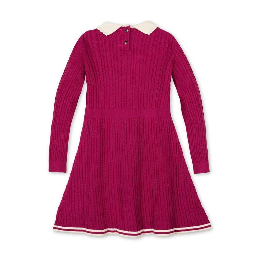 Organic Collared French Cable Sweater Dress