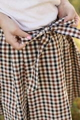 Mini Addison Skort in Chestnut Gingham
