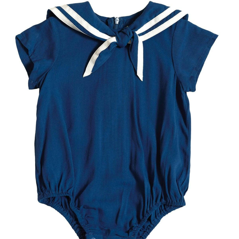 Baby Sailor Romper in Navy