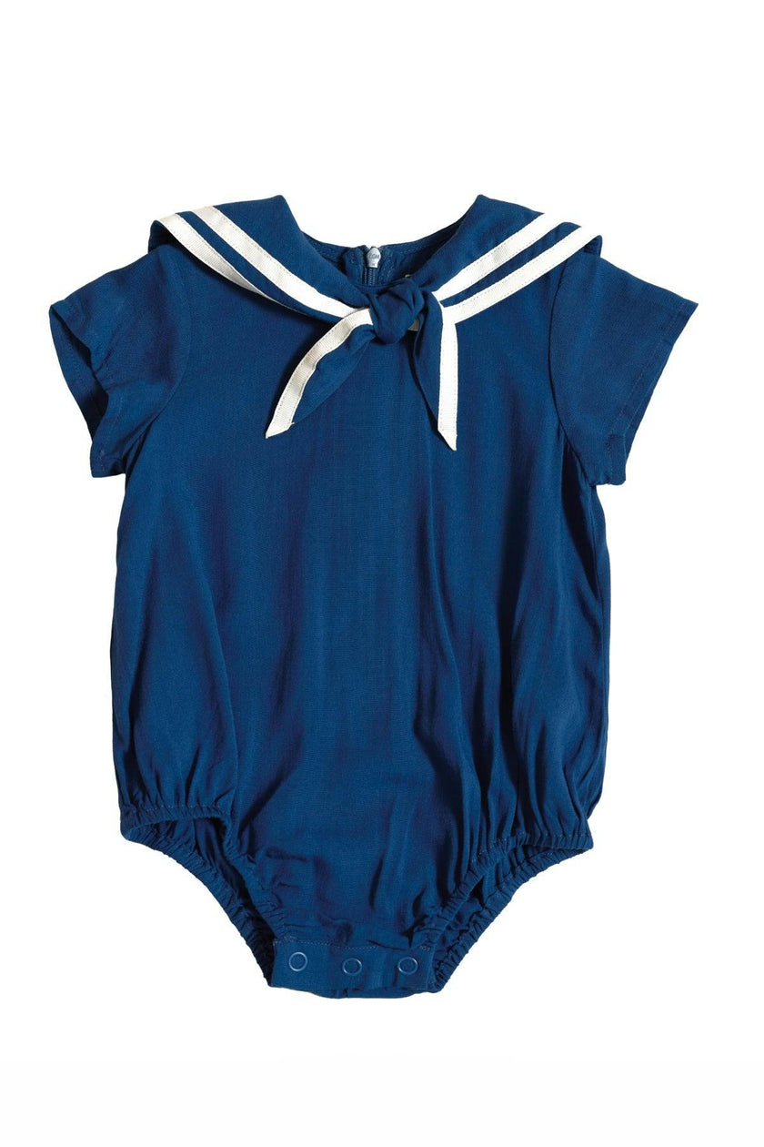Baby Sailor Romper in Navy