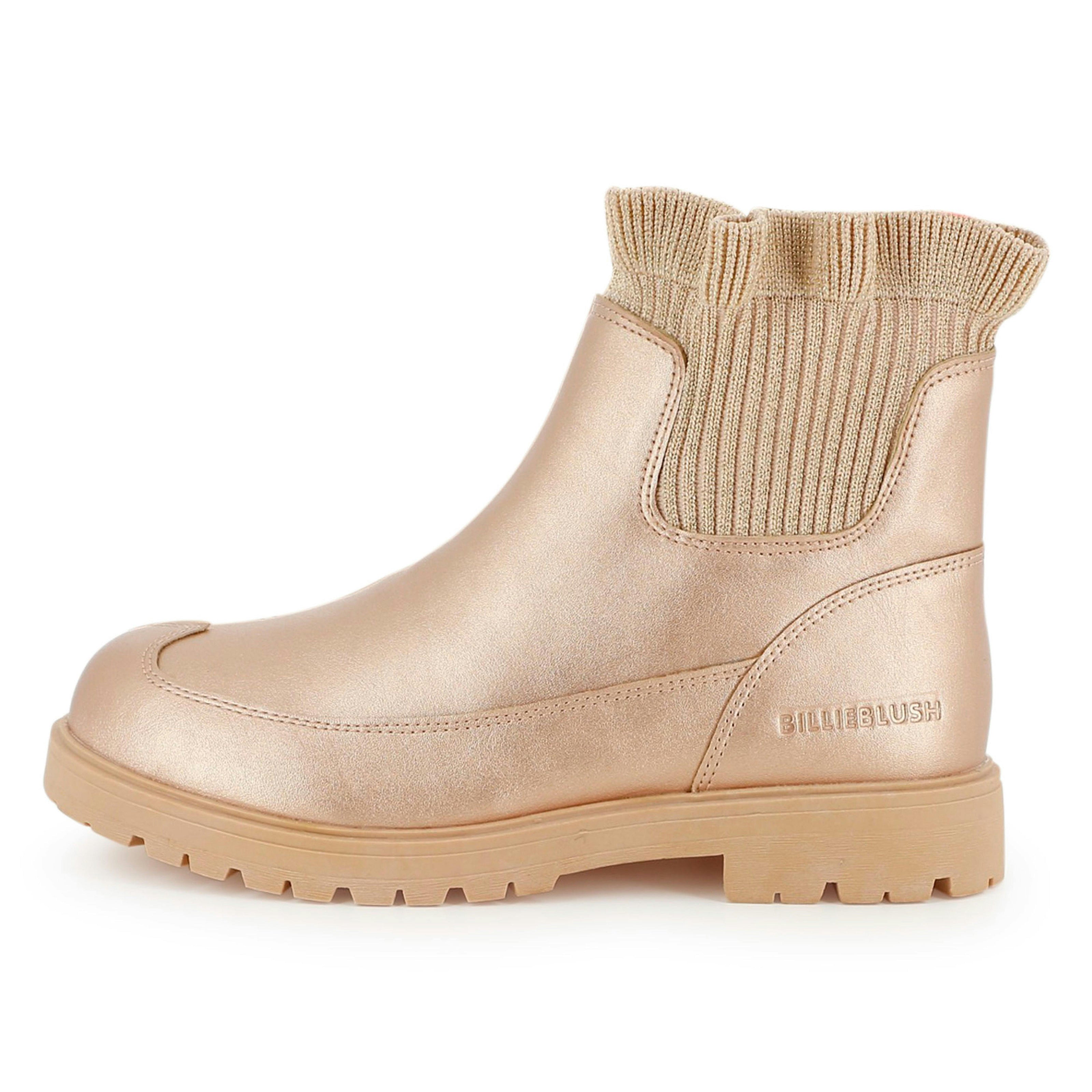 Gold Knit Ankle Boots