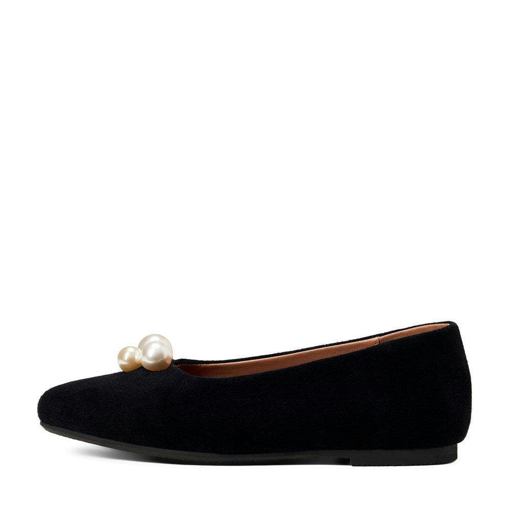 Tessa Velvet Suede Square Toe Ballet Flats