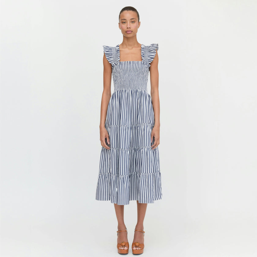 The Ellie Nap Dress - Navy Stripe