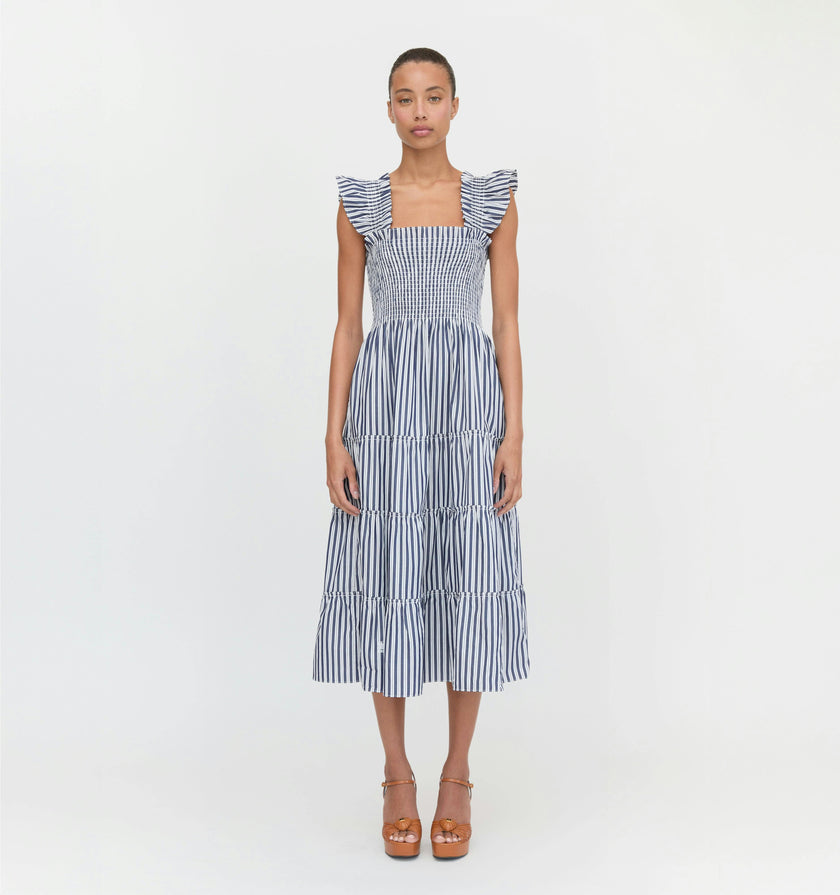 The Ellie Nap Dress - Navy Stripe