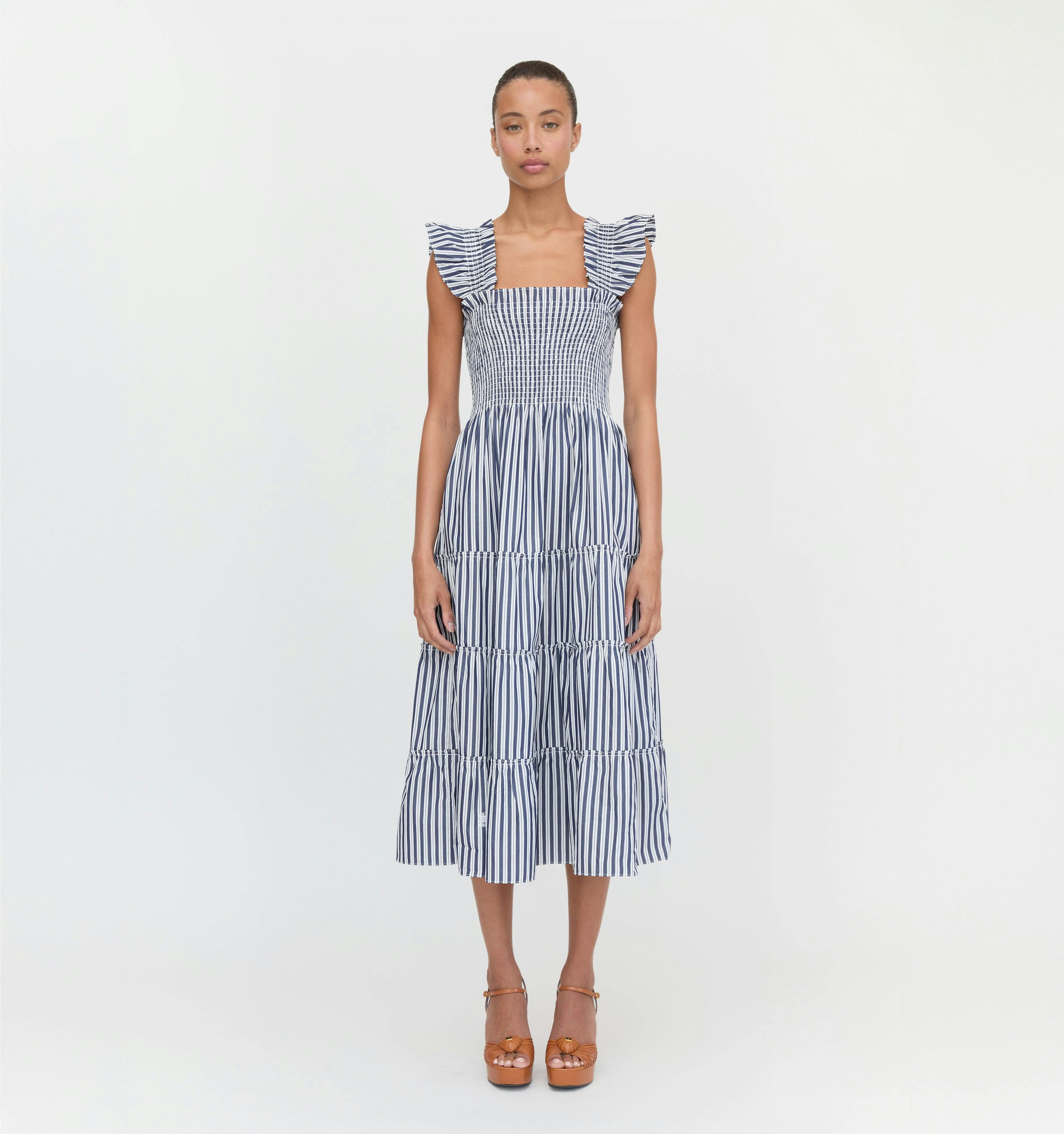 The Ellie Nap Dress - Navy Stripe