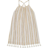Mini Chantal Girl's Sundress Gold Stripe, Gold