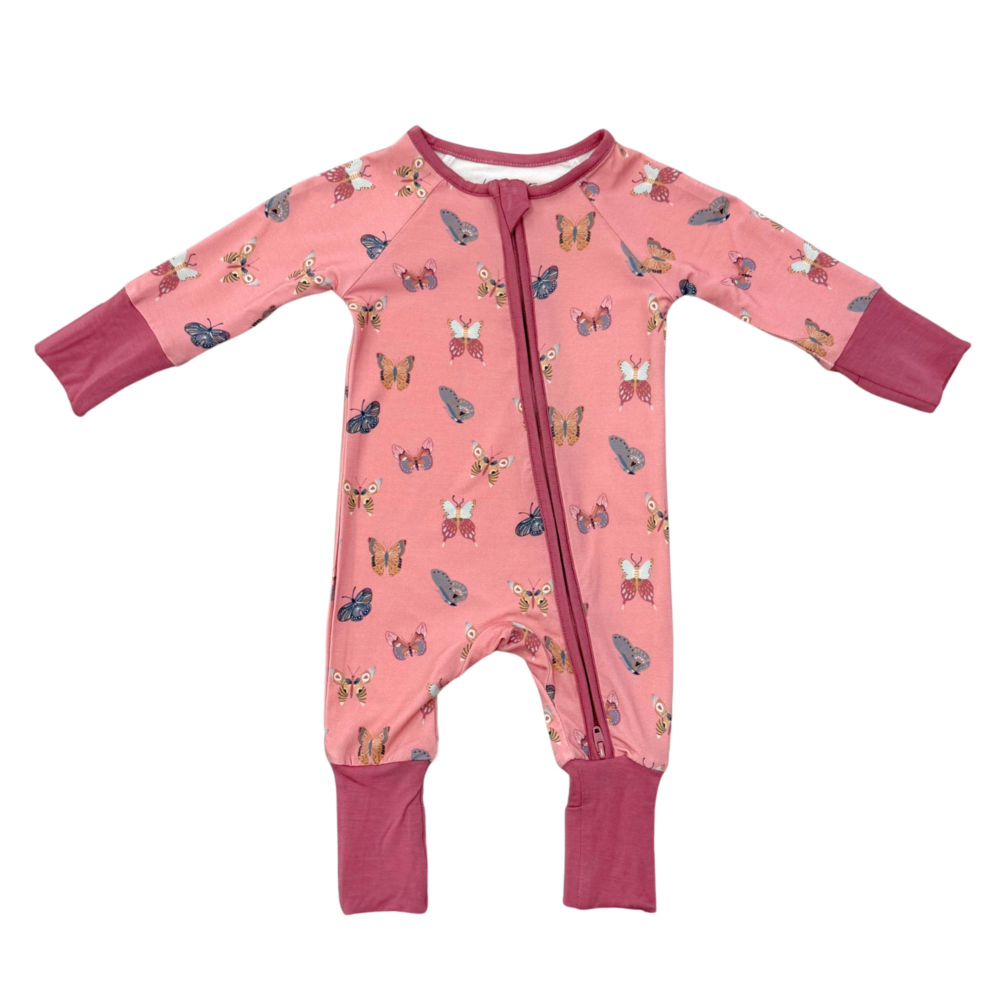 Long Sleeve Zip Romper in Butterfly Bloom