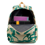 Oz Daypack Backpack with Doodle Large Pencil Case in Green Swirl