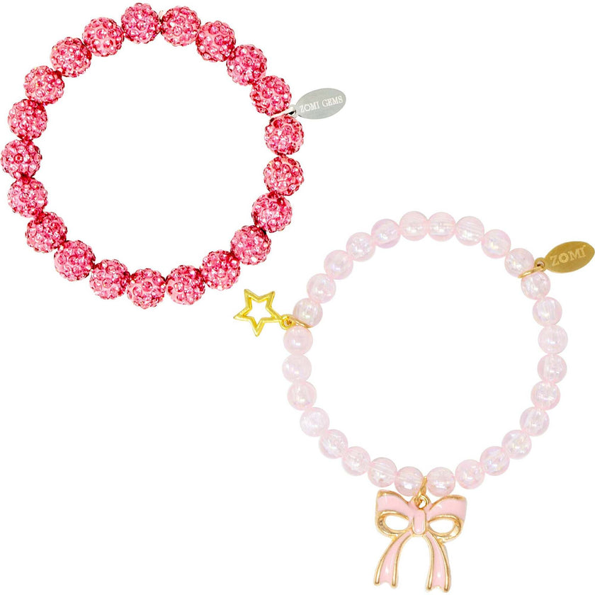 Girl's Sparkle Bow Bracelets Set