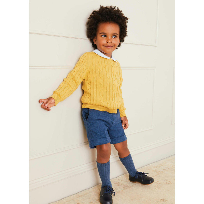Blue Peter Pan Collar Shirt With Front Pleat (12mths-3yrs)