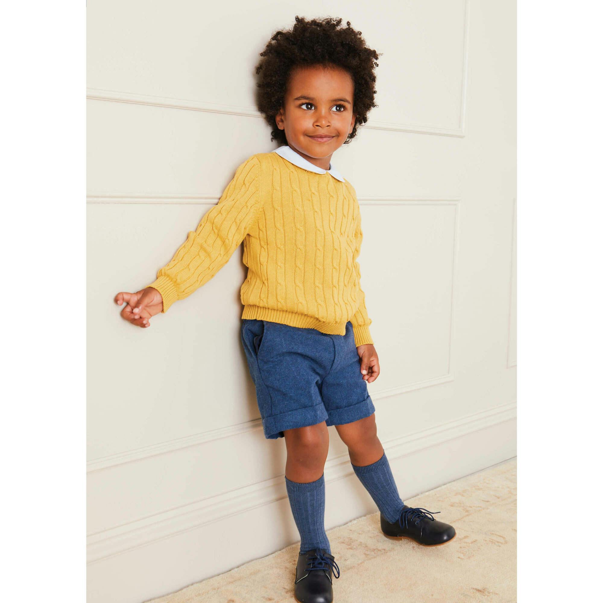 Blue Peter Pan Collar Shirt With Front Pleat (12mths-3yrs)
