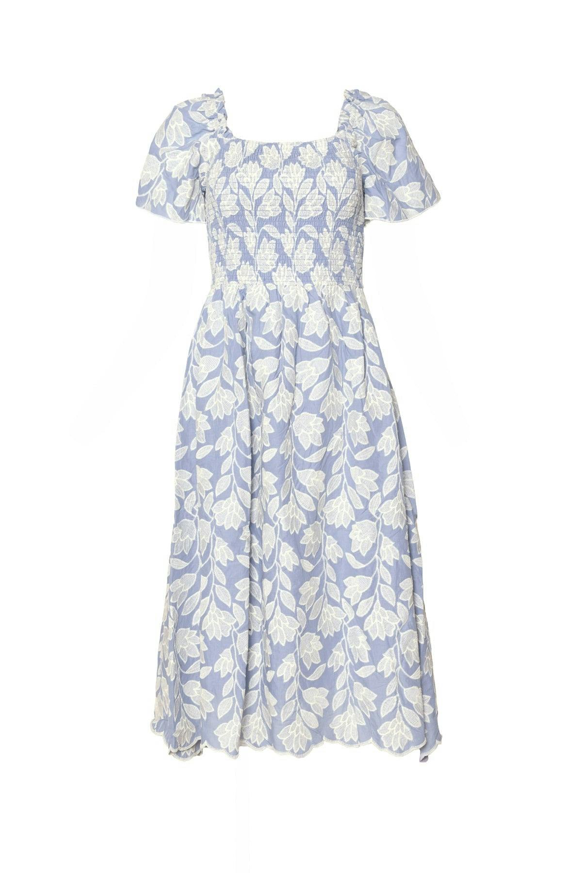 Ophelia Dress in Mosaic Embroidery