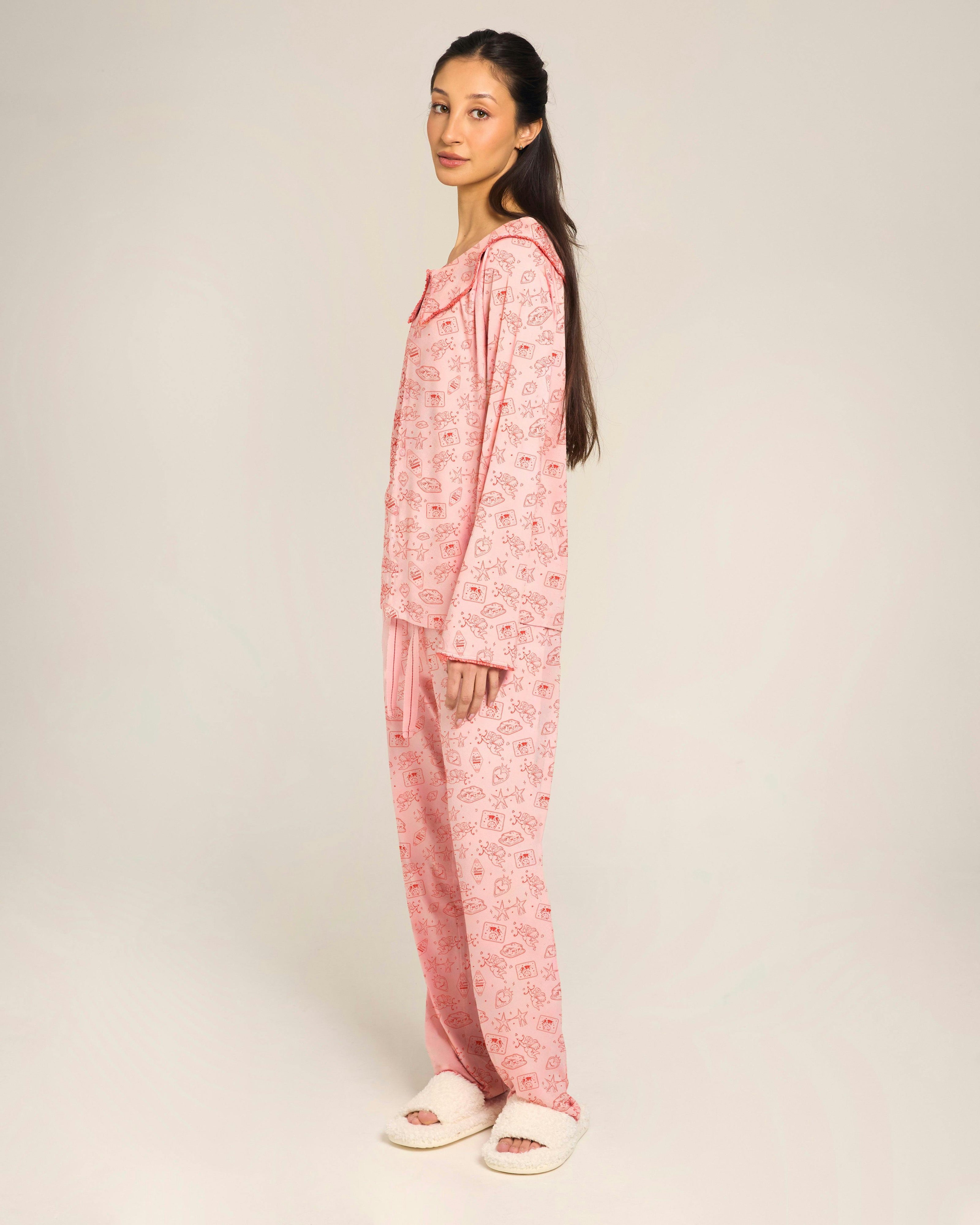 Blush Ruffle Pajama Top
