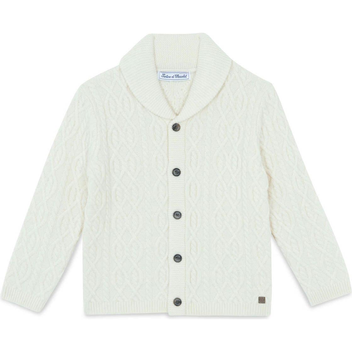 TARTINE ET CHOCOLAT HIGH-NECK WOOL SWEATER - NACRE