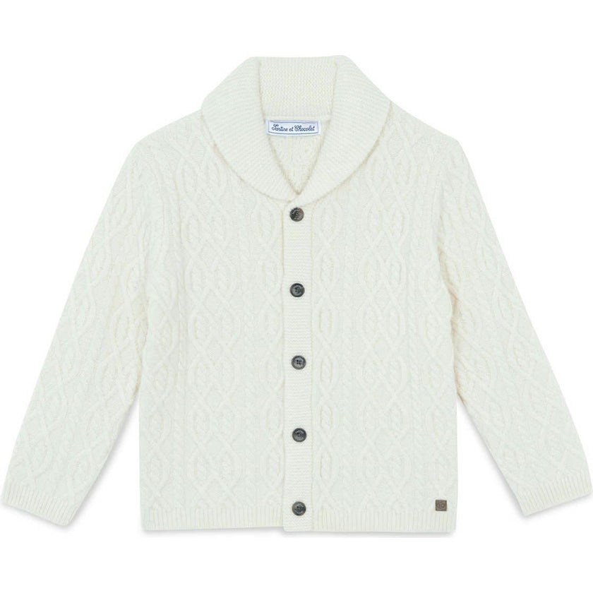TARTINE ET CHOCOLAT HIGH-NECK WOOL SWEATER - NACRE