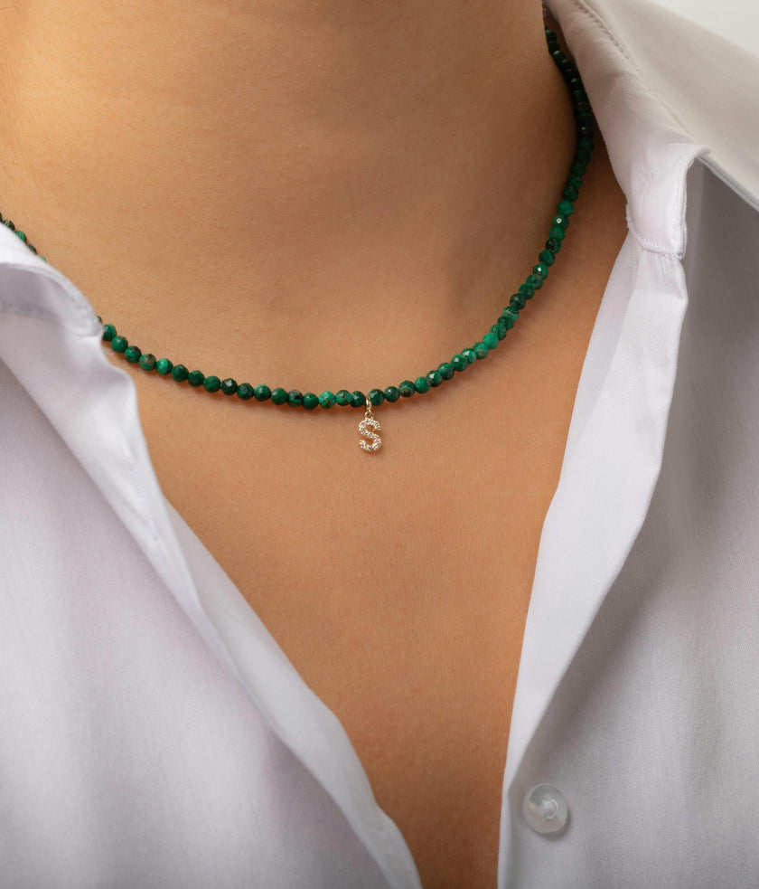 Malachite Bead Necklace