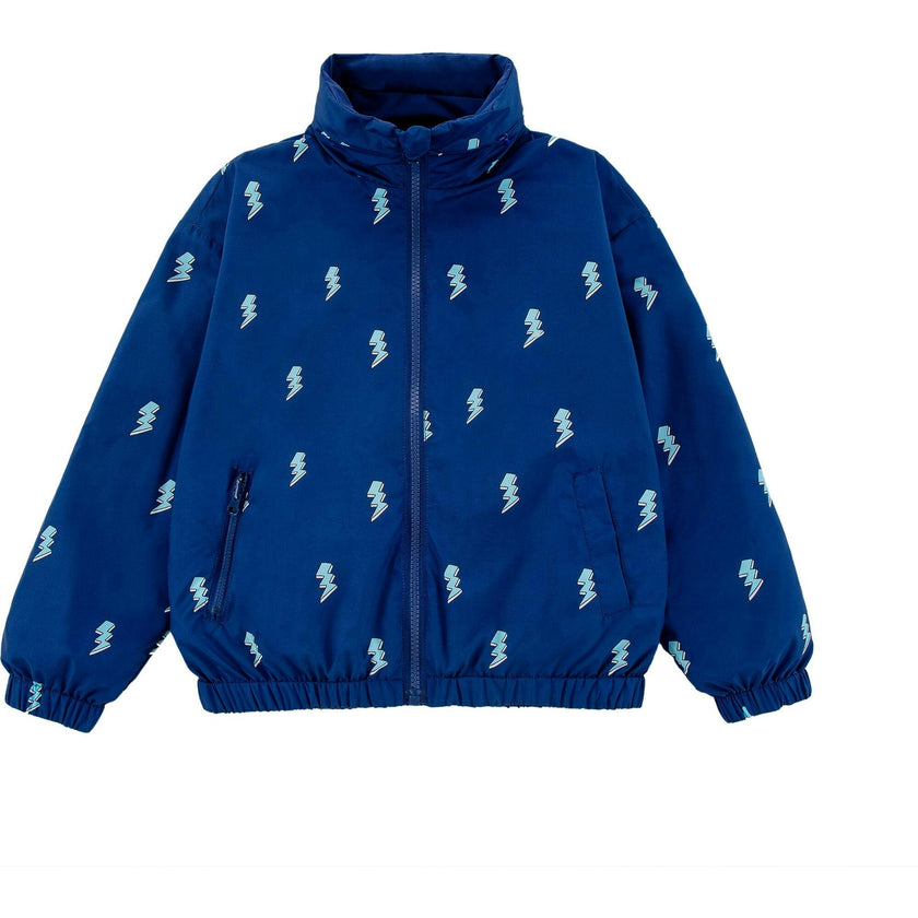 Max Reversible Rain Jacket Windbreaker, Blue Lightning