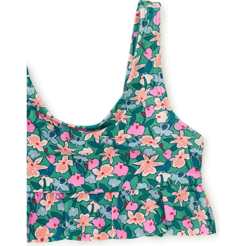 Ruffle Tankini Swim Top, Blue