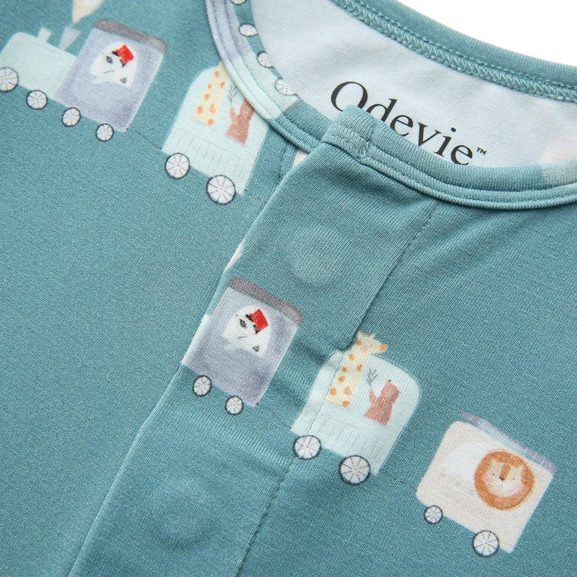 Bamboo Footie Pajama Sleepsuit - Le Petit Express Green
